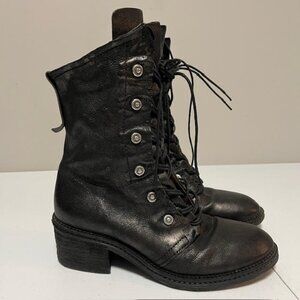 A.S.98 Black Combat Zip/ Lace Up Boots US 8.5 - 9